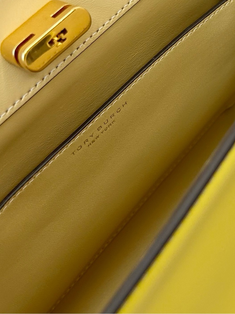 Tory Burch Lee Radziwill Electric Yellow Leather Satchel - Picture 13 of 16